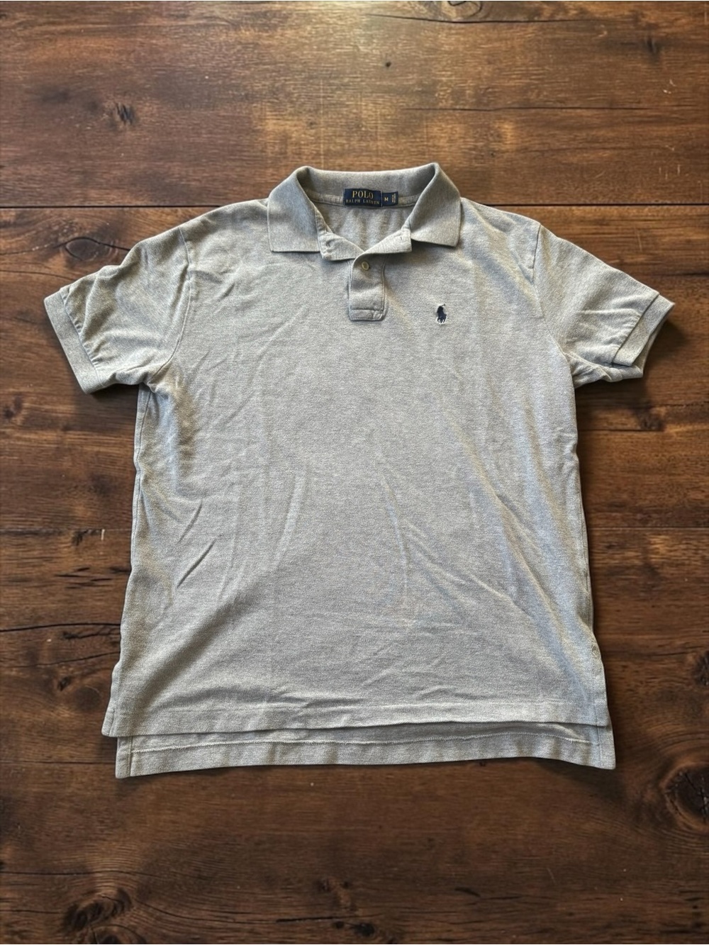 Polo Ralph Lauren Polo Shirt Mens Medium Gray Short Sleeve Pony Logo Casual
